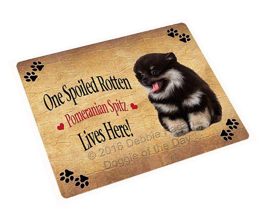 Pomeranian Spitz Spoiled Rotten Dog Tempered Cutting Board
