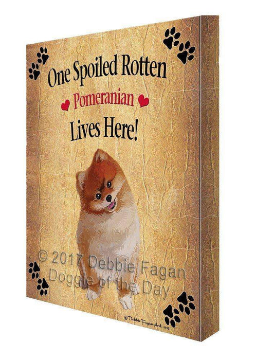 Pomeranian Spoiled Rotten Dog Canvas Wall Art D541