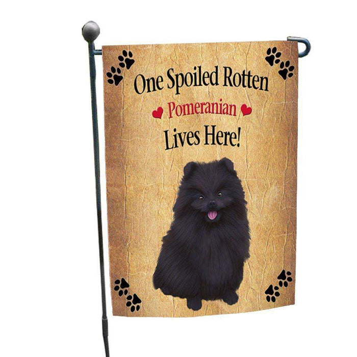 Pomeranian Spoiled Rotten Dog Garden Flag