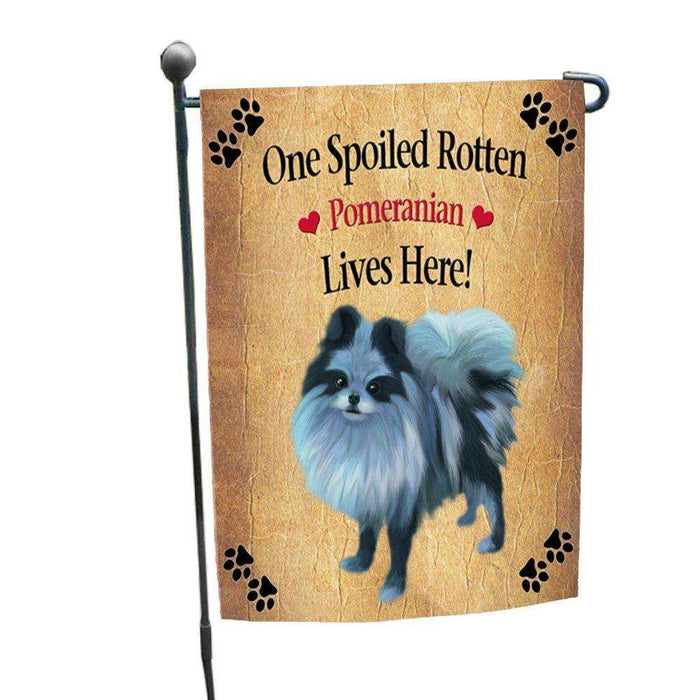 Pomeranian Spoiled Rotten Dog Garden Flag