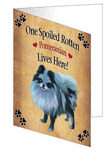 Pomeranian Spoiled Rotten Dog Handmade Artwork Assorted Pets Greeting Cards and Note Cards with Envelopes for All Occasions and Holiday Seasons