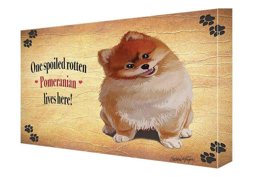 Pomeranian Spoiled Rotten Dog Painting Printed on Canvas Wall Art Signed