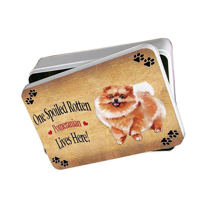 Pomeranian Spoiled Rotten Dog Photo Storage Tin