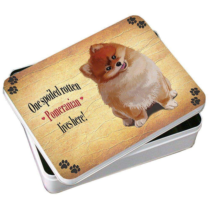 Pomeranian Spoiled Rotten Dog Photo Storage Tin