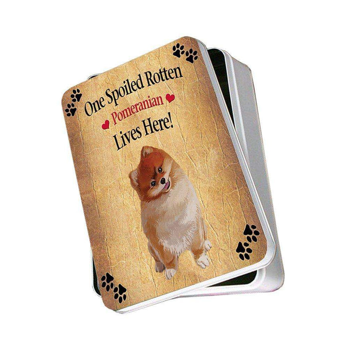 Pomeranian Spoiled Rotten Dog Photo Storage Tin