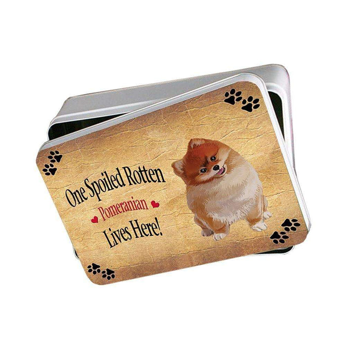 Pomeranian Spoiled Rotten Dog Photo Storage Tin