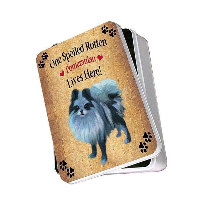 Pomeranian Spoiled Rotten Dog Photo Storage Tin