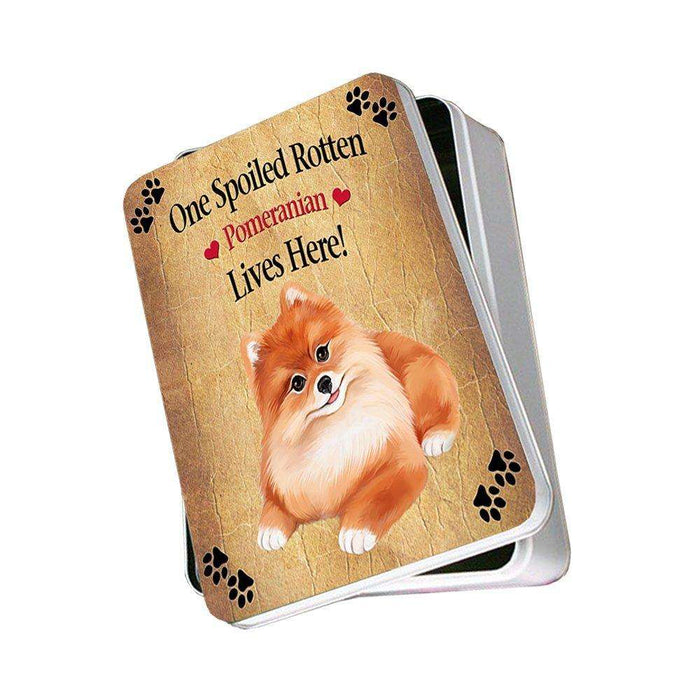 Pomeranian Spoiled Rotten Dog Photo Storage Tin