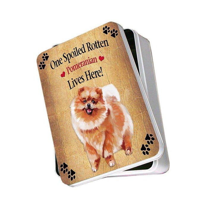 Pomeranian Spoiled Rotten Dog Photo Storage Tin