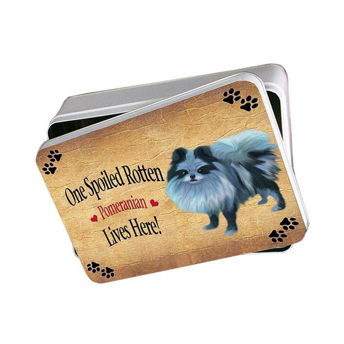 Pomeranian Spoiled Rotten Dog Photo Storage Tin