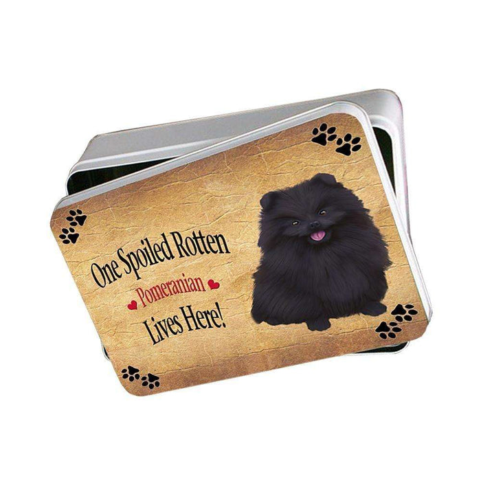 Pomeranian Spoiled Rotten Dog Photo Storage Tin