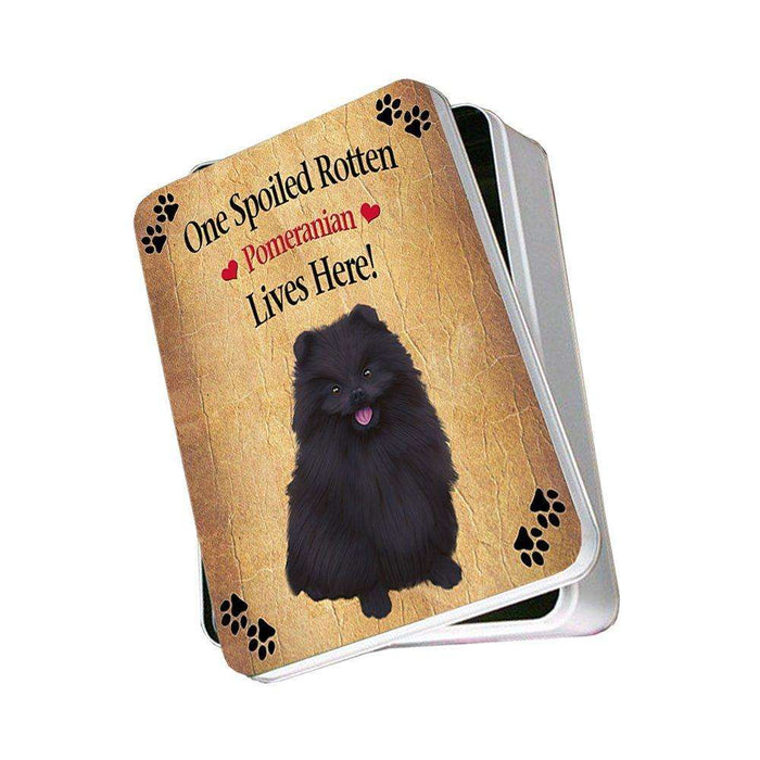 Pomeranian Spoiled Rotten Dog Photo Storage Tin