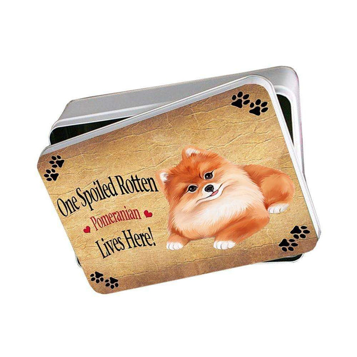 Pomeranian Spoiled Rotten Dog Photo Storage Tin