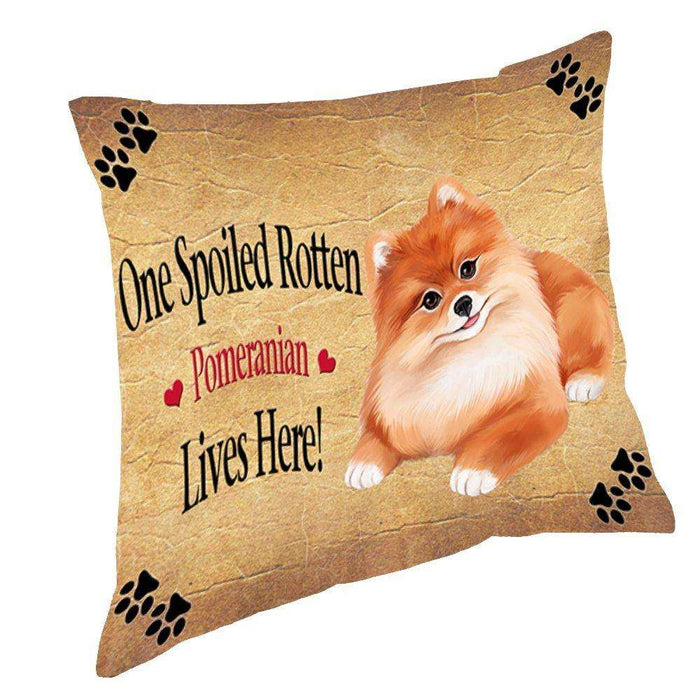 Pomeranian Spoiled Rotten Dog Throw Pillow