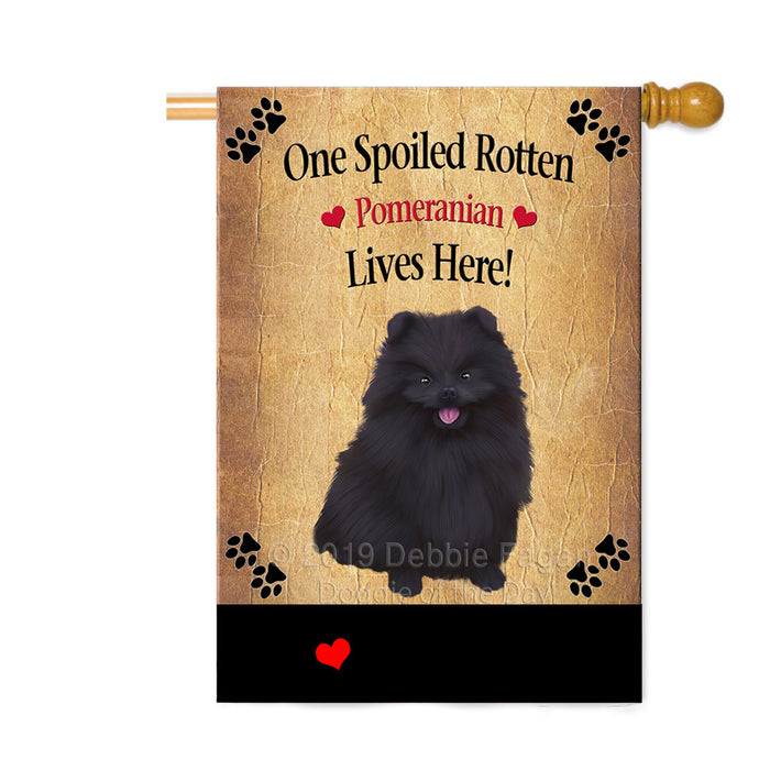 Personalized Spoiled Rotten Pomeranian Dog Custom House Flag FLG-DOTD-A63290