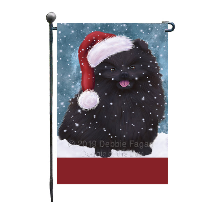Personalized Let It Snow Happy Holidays Pomeranian Dog Custom Garden Flags GFLG-DOTD-A62398