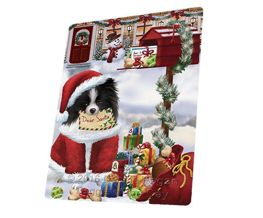 Pomeranians Dear Santa Letter Christmas Holiday Mailbox Dog Art Portrait Print Woven Throw Sherpa Plush Fleece Blanket