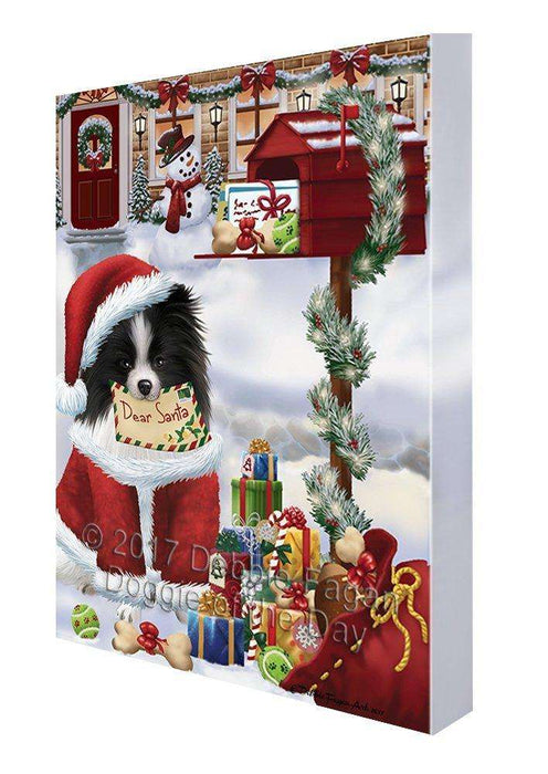 Pomeranians Dear Santa Letter Christmas Holiday Mailbox Dog Canvas Wall Art