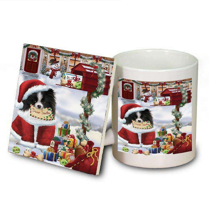 Pomeranians Dear Santa Letter Christmas Holiday Mailbox Dog Mug and Coaster Set