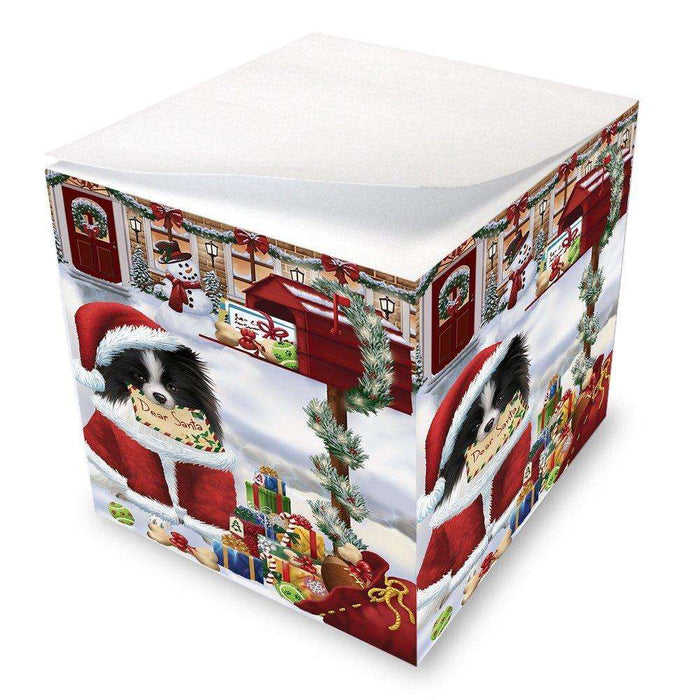 Pomeranians Dear Santa Letter Christmas Holiday Mailbox Dog Note Cube D128