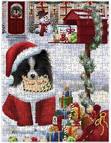 Pomeranians Dear Santa Letter Christmas Holiday Mailbox Dog Puzzle with Photo Tin
