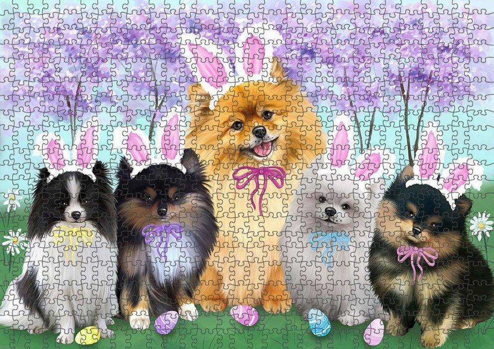 Pomeranians Dog Easter Holiday Puzzle with Photo Tin PUZL51579