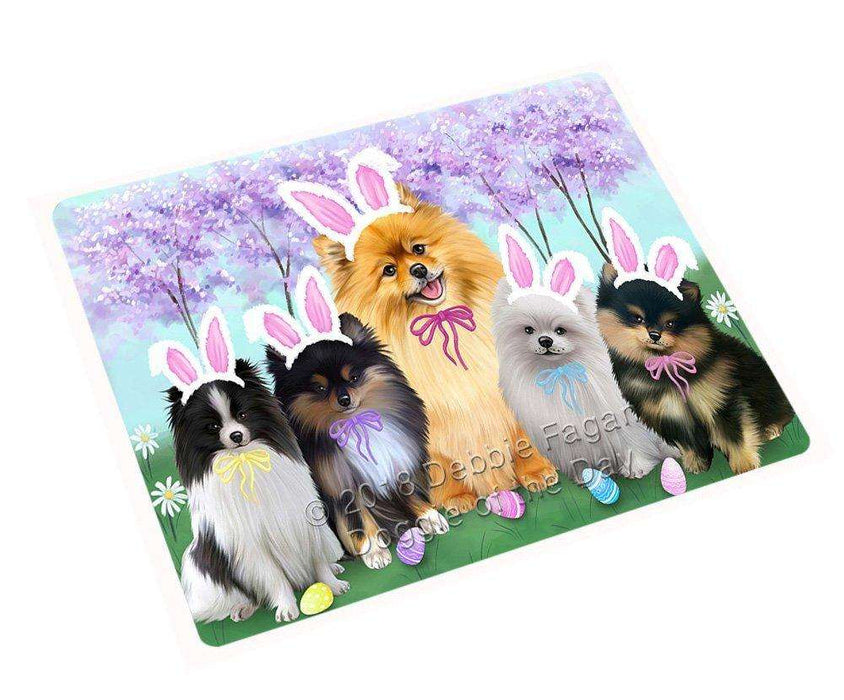 Pomeranians Dog Easter Holiday Tempered Cutting Board C51903