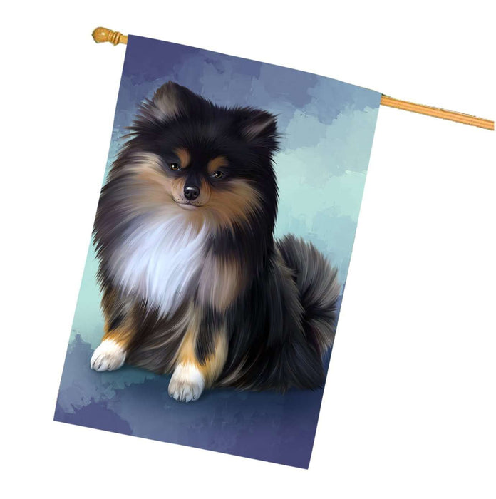 Pomeranians Dog House Flag