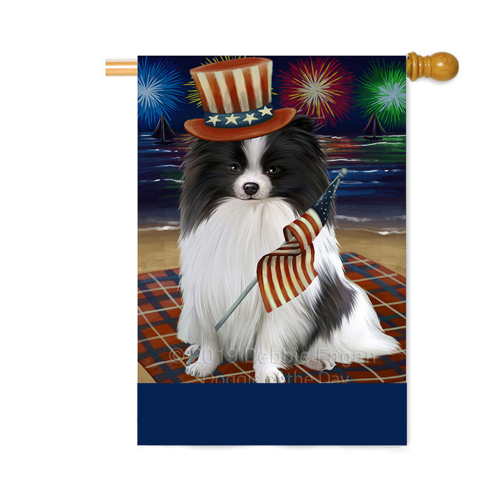 Personalized 4th of July Firework Pomeranian Dog Custom House Flag FLG-DOTD-A58077