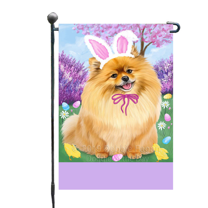 Personalized Easter Holiday Pomeranian Dog Custom Garden Flags GFLG-DOTD-A58949