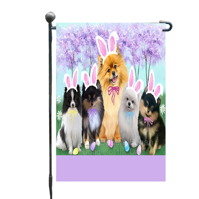 Personalized Easter Holiday Pomeranian Dogs Custom Garden Flags GFLG-DOTD-A58950