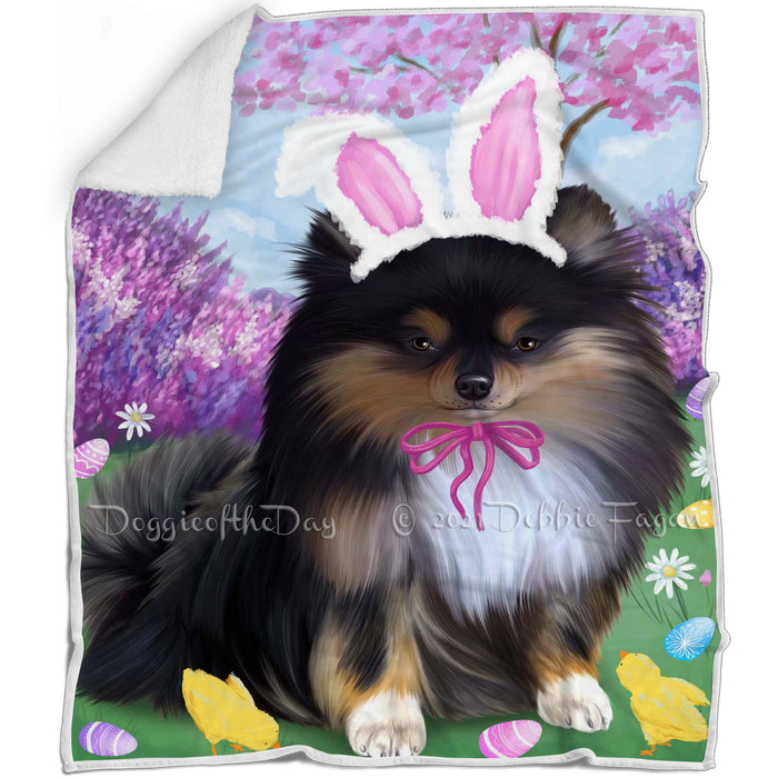 Pomeranian Dog Easter Holiday Blanket BLNKT59718