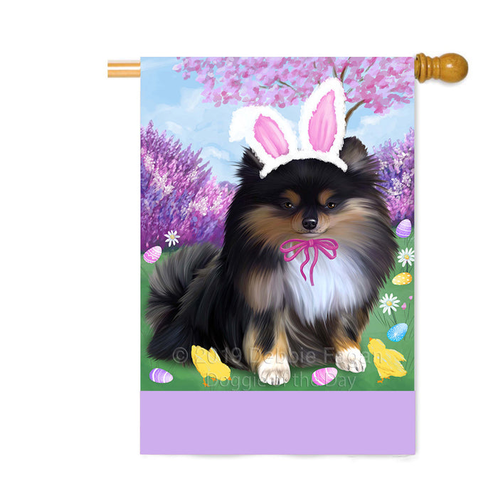 Personalized Easter Holiday Pomeranian Dog Custom House Flag FLG-DOTD-A59007
