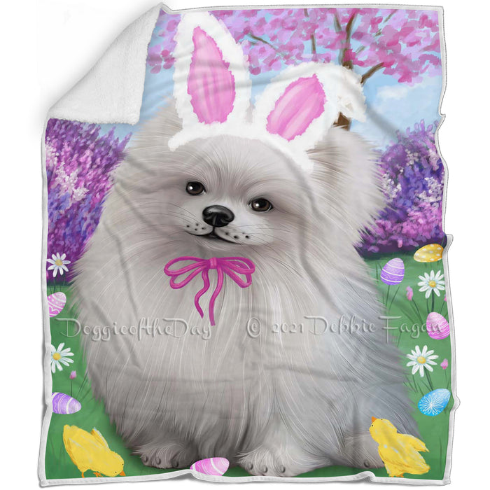 Pomeranian Dog Easter Holiday Blanket BLNKT59727