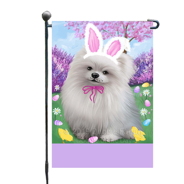 Personalized Easter Holiday Pomeranian Dog Custom Garden Flags GFLG-DOTD-A58952