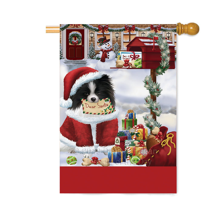 Personalized Happy Holidays Mailbox Pomeranian Dog Christmas Custom House Flag FLG-DOTD-A60014