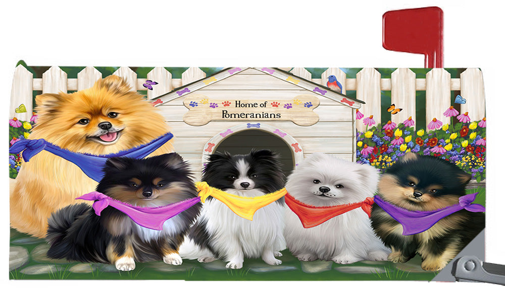 Spring Dog House Pomeranian Dogs Magnetic Mailbox Cover MBC48663