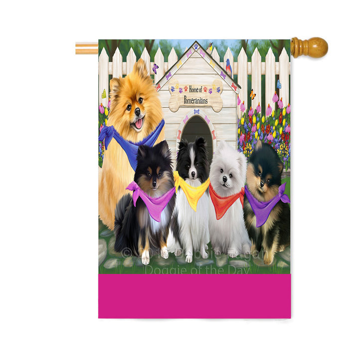 Personalized Spring Dog House Pomeranian Dogs Custom House Flag FLG-DOTD-A62999