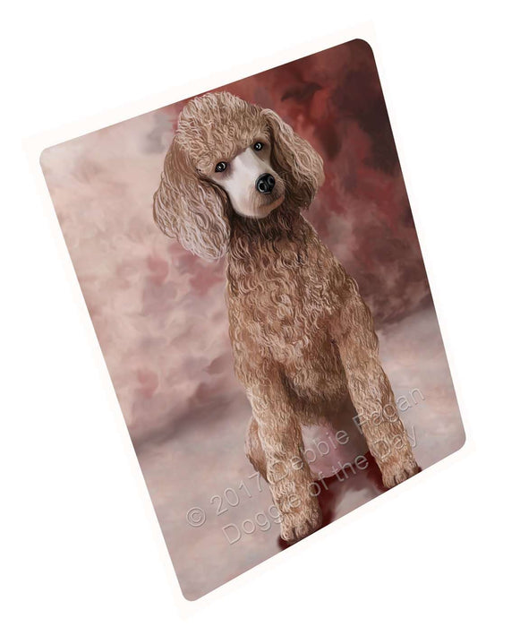 Poodle Apricot Dog Art Portrait Print Woven Throw Sherpa Plush Fleece Blanket