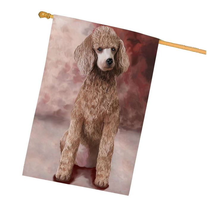 Poodle Apricot Dog House Flag