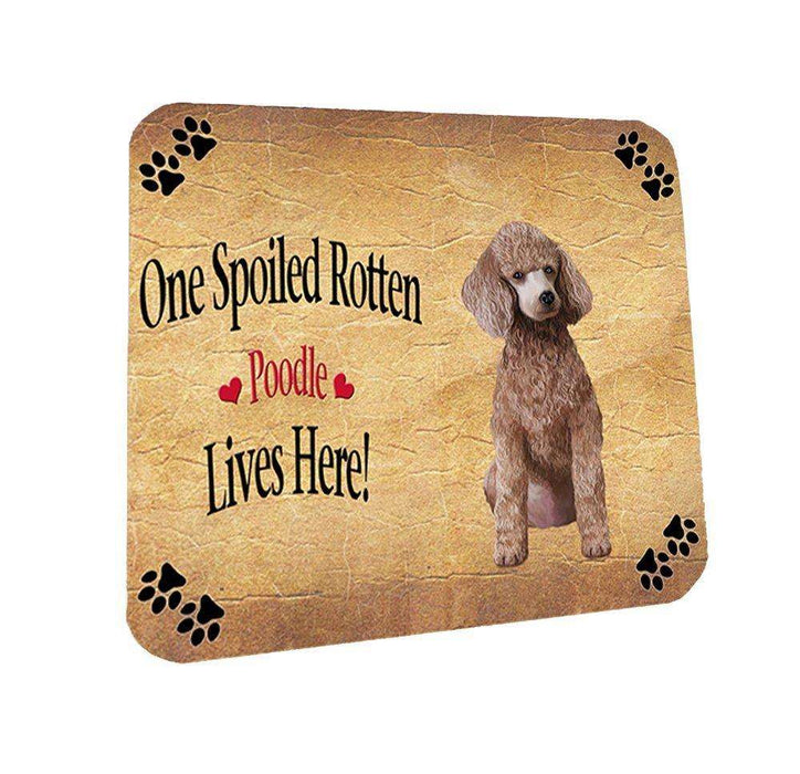 Poodle Apricot Spoiled Rotten Dog Coasters Set of 4