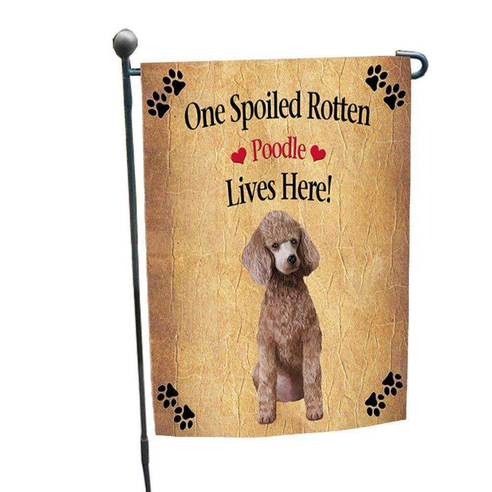 Poodle Apricot Spoiled Rotten Dog Garden Flag