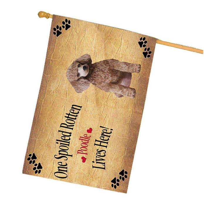 Poodle Apricot Spoiled Rotten Dog House Flag