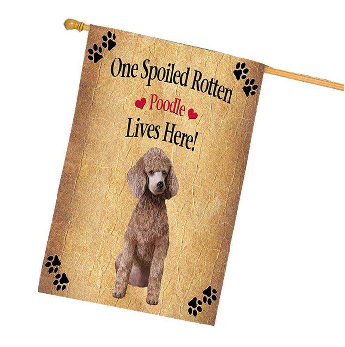 Poodle Apricot Spoiled Rotten Dog House Flag