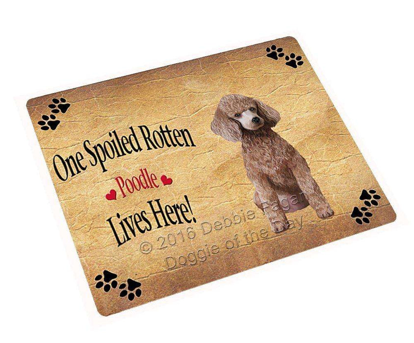 Poodle Apricot Spoiled Rotten Dog Tempered Cutting Board