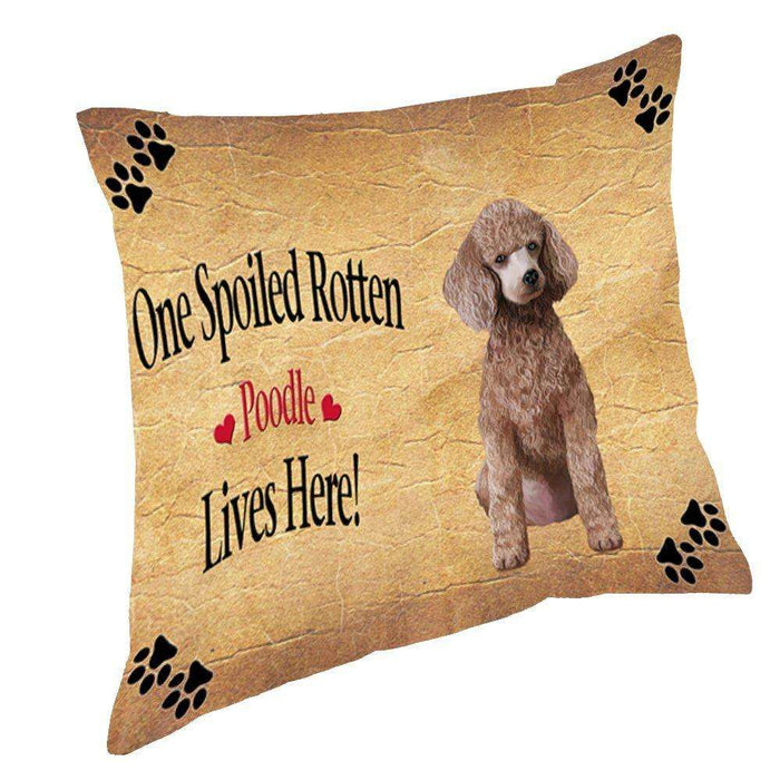 Poodle Apricot Spoiled Rotten Dog Throw Pillow