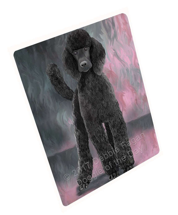 Poodle Black Dog Art Portrait Print Woven Throw Sherpa Plush Fleece Blanket