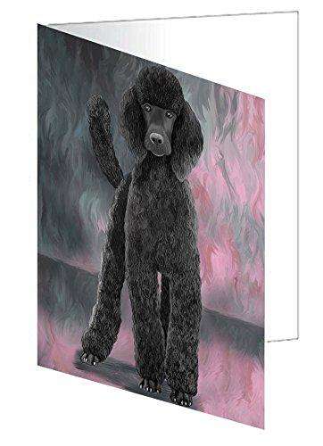 Poodle Black Dog Handmade Artwork Assorted Pets Greeting Cards and Note Cards with Envelopes for All Occasions and Holiday Seasons
