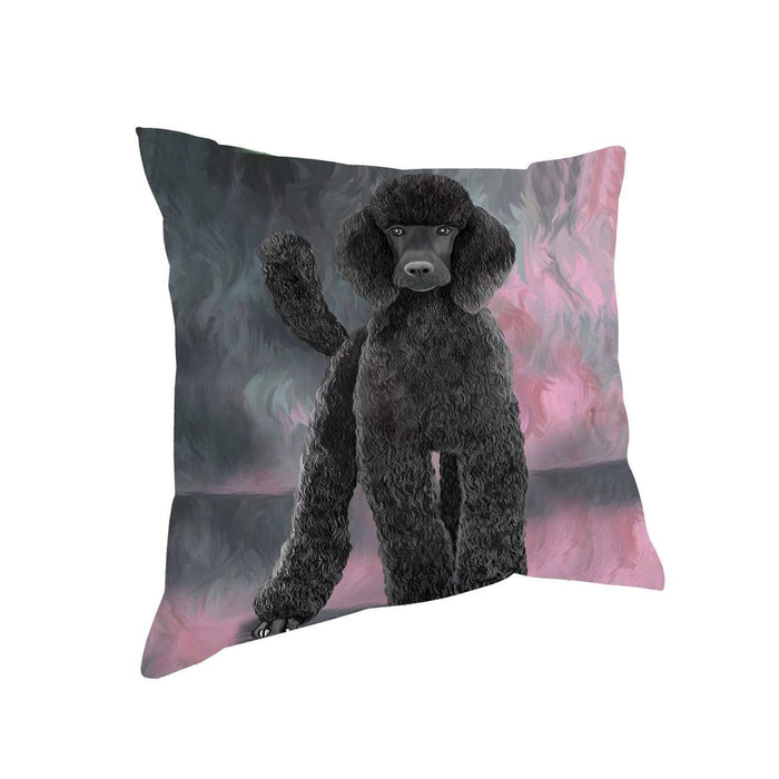 Poodle Black Dog Throw Pillow