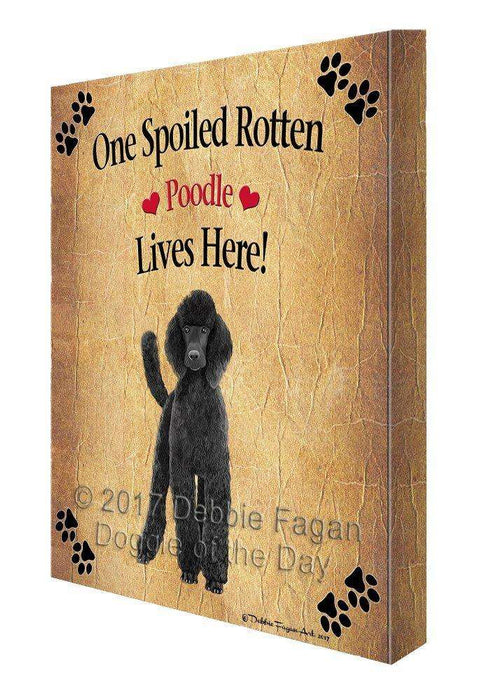 Poodle Black Spoiled Rotten Dog Canvas Wall Art D552